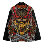 Japanese Samurai Mask Print Men's Blazer