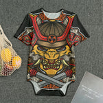 Japanese Samurai Mask Print Men's Bodysuit