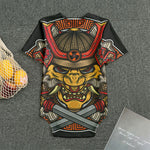 Japanese Samurai Mask Print Men's Bodysuit