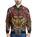 Japanese Samurai Mask Print Men's Bomber Jacket