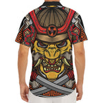 Japanese Samurai Mask Print Men's Deep V-Neck Shirt