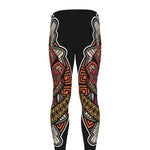 Japanese Samurai Mask Print Men's leggings