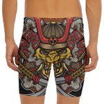 Japanese Samurai Mask Print Men's Long Boxer Briefs