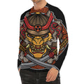 Japanese Samurai Mask Print Men's Long Sleeve Rash Guard