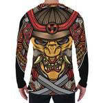 Japanese Samurai Mask Print Men's Long Sleeve T-Shirt