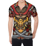 Japanese Samurai Mask Print Men's Shirt