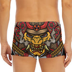 Japanese Samurai Mask Print Men's Short Boxer Briefs