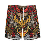 Japanese Samurai Mask Print Men's Sports Shorts
