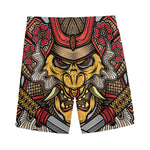 Japanese Samurai Mask Print Men's Sports Shorts