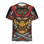 Japanese Samurai Mask Print Men's Sports T-Shirt