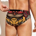 Japanese Samurai Mask Print Men's Swim Briefs