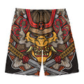 Japanese Samurai Mask Print Men's Swim Trunks