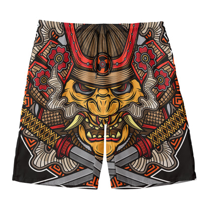 Japanese Samurai Mask Print Men's Swim Trunks
