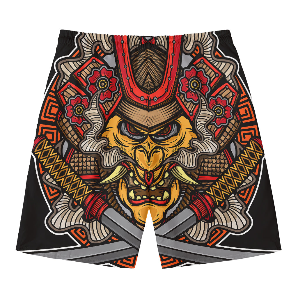 Japanese Samurai Mask Print Men's Swim Trunks