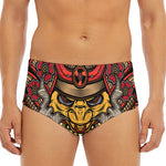 Japanese Samurai Mask Print Men's Triangle Swim Briefs