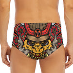 Japanese Samurai Mask Print Men's Triangle Swim Briefs