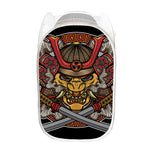 Japanese Samurai Mask Print Mesh Laundry Hamper