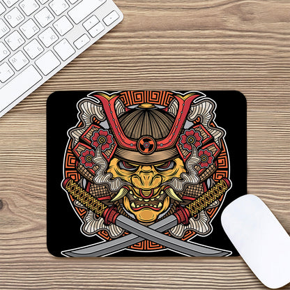 Japanese Samurai Mask Print Mouse Pad