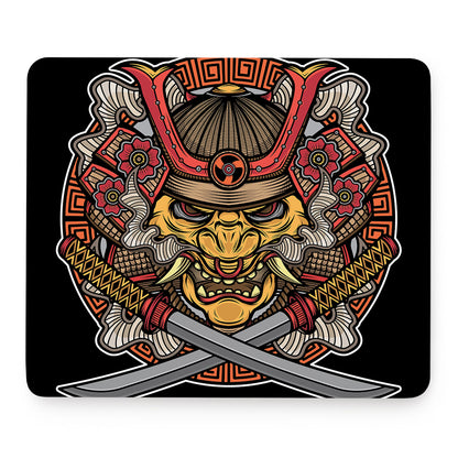 Japanese Samurai Mask Print Mouse Pad