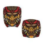 Japanese Samurai Mask Print Office Chair Cover