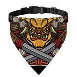 Japanese Samurai Mask Print Over The Collar Dog Bandana