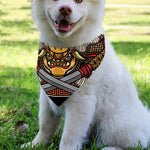Japanese Samurai Mask Print Over The Collar Dog Bandana