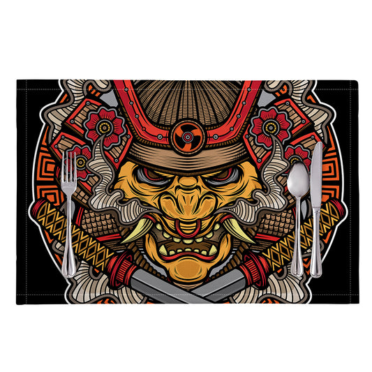 Japanese Samurai Mask Print Placemat