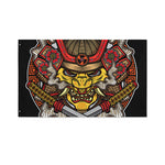 Japanese Samurai Mask Print Polyester Flag