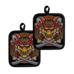 Japanese Samurai Mask Print Pot Holders