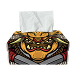 Japanese Samurai Mask Print Rectangle Tissue Box Cover
