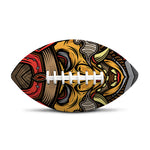 Japanese Samurai Mask Print Rugby Ball