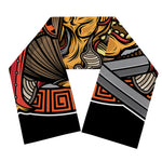 Japanese Samurai Mask Print Scarf