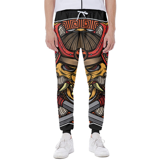 Japanese Samurai Mask Print Scuba Joggers