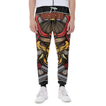 Japanese Samurai Mask Print Scuba Joggers