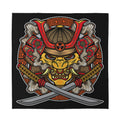 Japanese Samurai Mask Print Silk Bandana