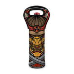 Japanese Samurai Mask Print Single Neoprene Wine Tote