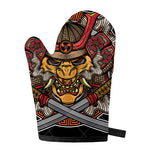 Japanese Samurai Mask Print Single Oven Mitt
