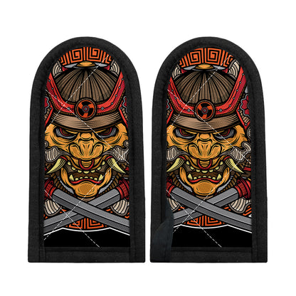 Japanese Samurai Mask Print Skillet Handle Cover