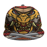 Japanese Samurai Mask Print Snapback Cap