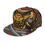 Japanese Samurai Mask Print Snapback Cap