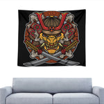 Japanese Samurai Mask Print Tapestry