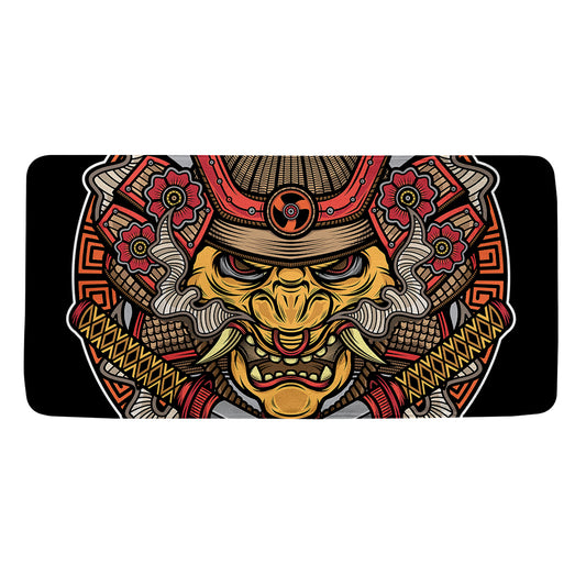 Japanese Samurai Mask Print Towel