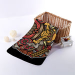 Japanese Samurai Mask Print Towel
