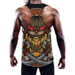 Japanese Samurai Mask Print Training Tank Top