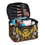 Japanese Samurai Mask Print Travel Makeup Bag