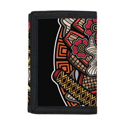 Japanese Samurai Mask Print Trifold Wallet