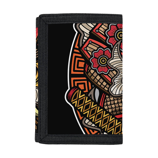 Japanese Samurai Mask Print Trifold Wallet