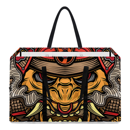 Japanese Samurai Mask Print Utility Tote Bag