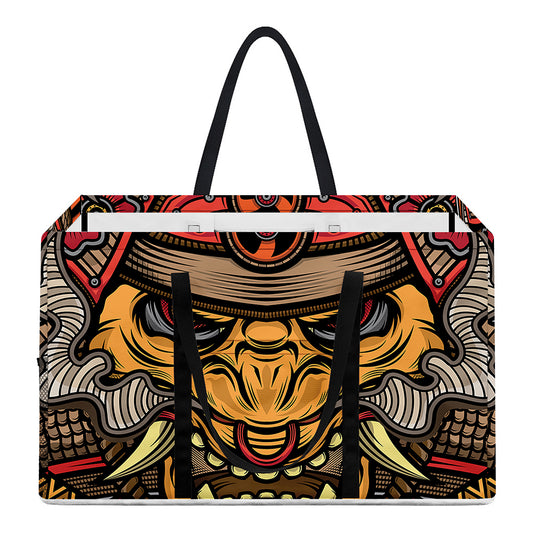 Japanese Samurai Mask Print Utility Tote Bag