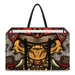 Japanese Samurai Mask Print Utility Tote Bag